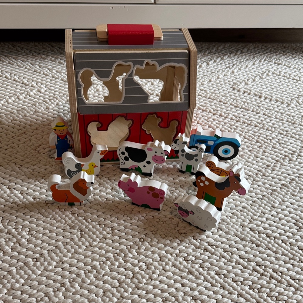 Colorful Farm Animal Sorting Block Set